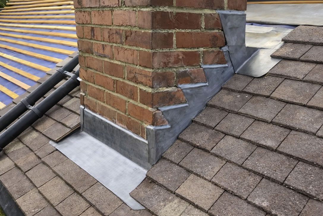 services-01 step flashing repair around chimney