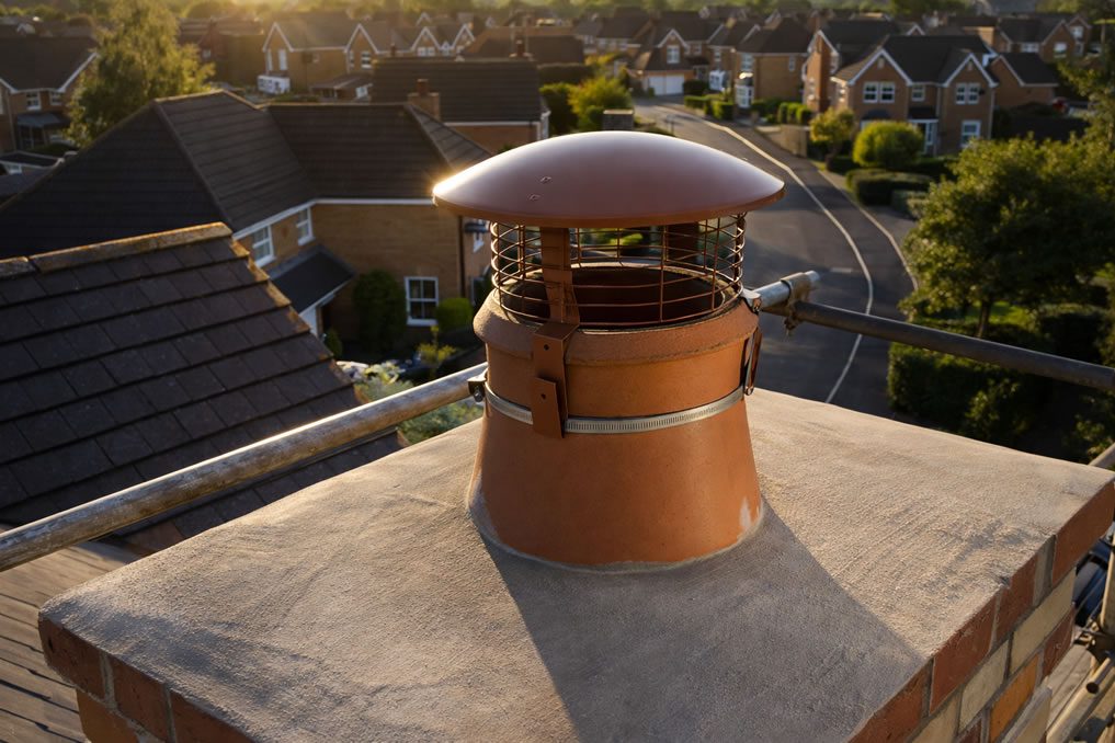 chimney cowl bird guard installation