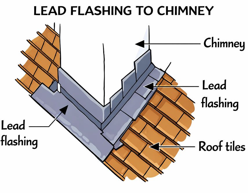 lead flashing chimney diagram schema